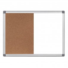 Combination Whiteboard Bulletin Cork Board, Dry Erase Board with Aluminum Frame